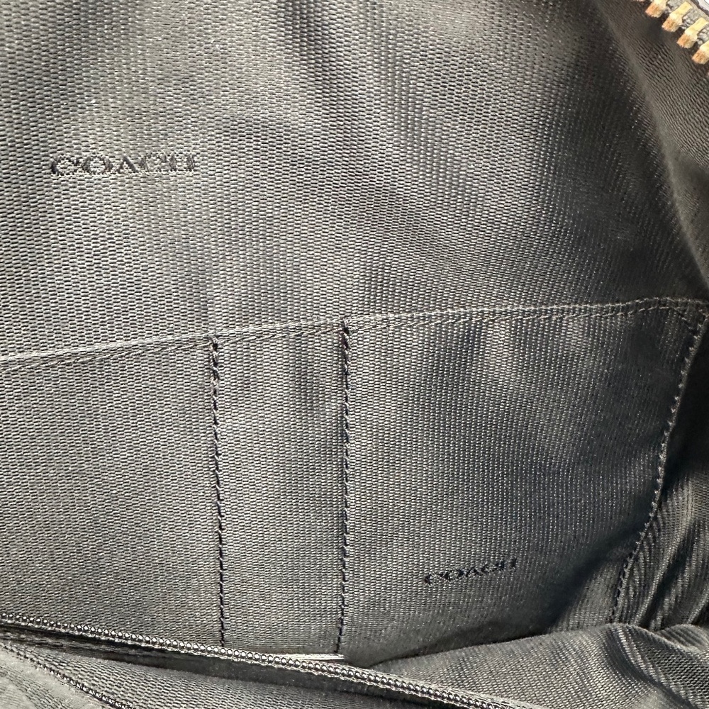 COACH RHYDER 33 ELEVATED SATCHEL" OIL SLICK" METALLIC LEATHER - Picture 4 of 13